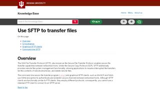 
                            13. Use SFTP to transfer files - IU Knowledge Base - Indiana University