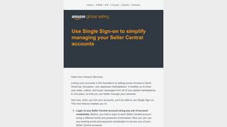 
                            5. Use Single Sign-on to simplify managing your Seller Central accounts