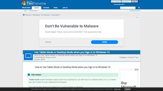 
                            3. Use Tablet Mode or Desktop Mode when you Sign in to Windows 10 ...