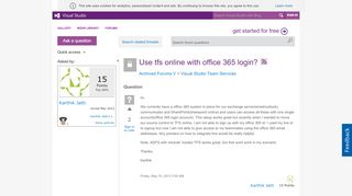 
                            3. Use tfs online with office 365 login? - MSDN - Microsoft