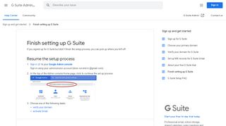 
                            3. Use the G Suite setup wizard - G Suite Admin Help - Google Support