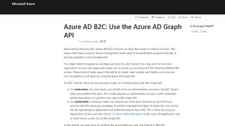
                            12. Use the Graph API in Azure Active Directory B2C | Microsoft Docs