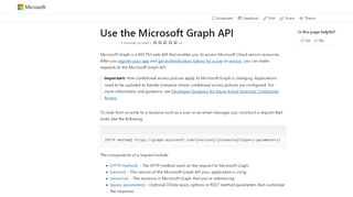 
                            10. Use the Microsoft Graph API - Microsoft Graph | Microsoft Docs