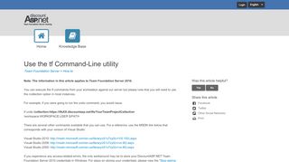 
                            8. Use the tf Command-Line utility - TFS - DiscountASP.NET