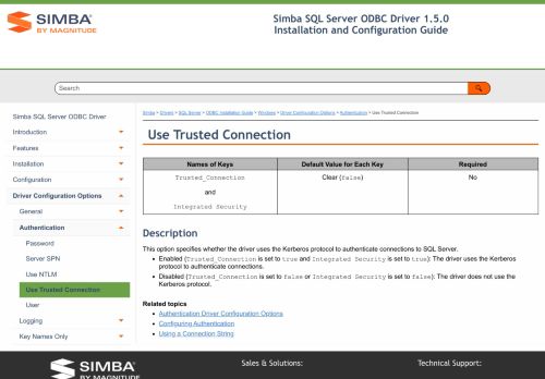
                            8. Use Trusted Connection | SQL Server - Simba Technologies