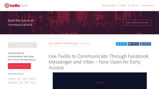 
                            12. Use Twilio to Communicate Through Facebook Messenger and Viber ...