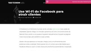 
                            8. Use Wi-Fi do Facebook para atrair clientes - Tiago Tessmann