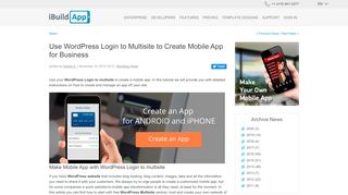 
                            13. Use WordPress Login to Multisite to Create Mobile App... - iBuildApp