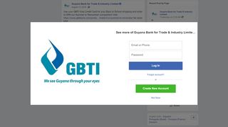 
                            11. Use your GBTI Visa Credit Card for your... - Guyana Bank for Trade ...
