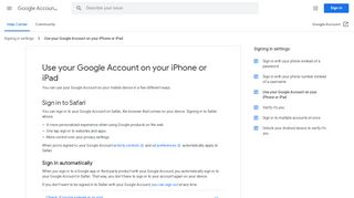 
                            6. Use your Google Account on your iPhone or iPad - Google Account Help