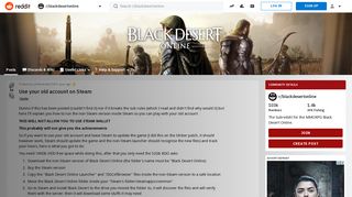 
                            5. Use your old account on Steam : blackdesertonline - Reddit