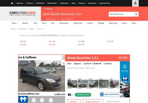 
                            12. Used Skoda Roomster Cars for Sale in Ireland | CarBuyersGuide.net