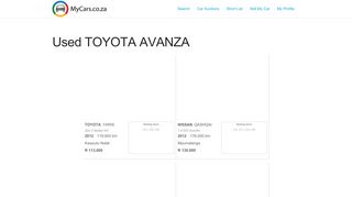 
                            10. used TOYOTA AVANZA - MyCars.co.za