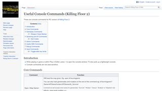 
                            6. Useful Console Commands (Killing Floor 2) - Killing Floor 2 Wiki