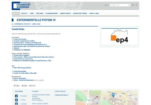 
                            1. Useful links - Experimental Physics IV - Physik (Uni Würzburg)