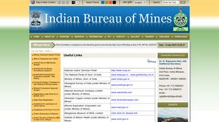 
                            8. Useful Links - - Indian Bureau of Mines