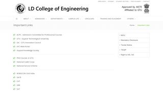 
                            4. Useful Links - LD College of Engineering