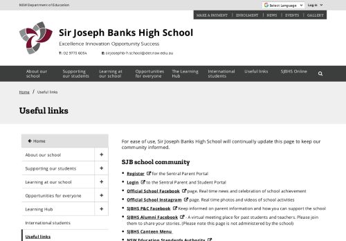 
                            8. Useful links - Sir Joseph Banks High School