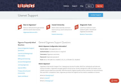 
                            13. Usenet Support & FAQ - Giganews