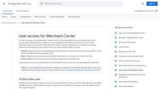 
                            5. User access for Merchant Center - Google Merchant Center Help