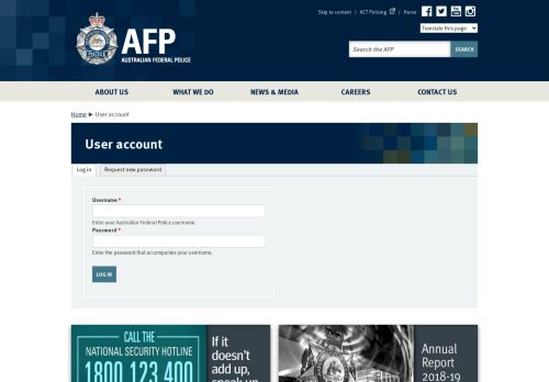 
                            6. User account | Australian Federal Police