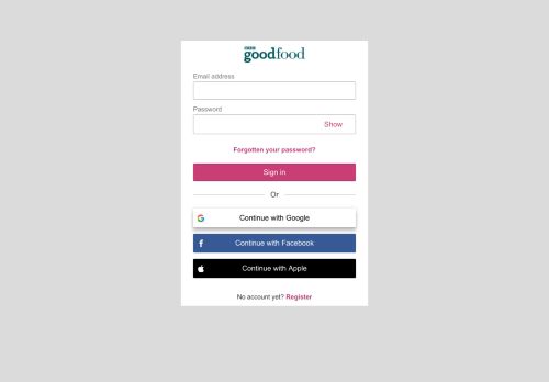 
                            2. User account | BBC Good Food