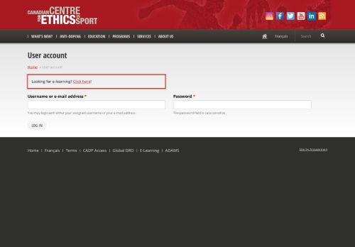 
                            3. User account | Canadian Centre for Ethics in Sport
