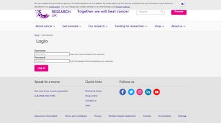 
                            10. User account | Cancer Research UK