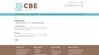 
                            8. User account | CBE International