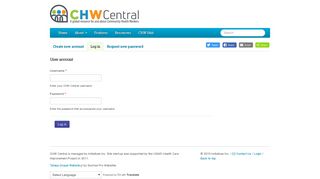 
                            5. User account | CHW Central