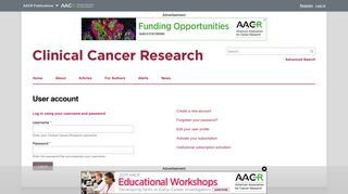 
                            2. User account | Clinical Cancer Research