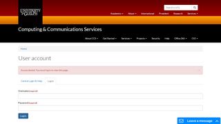 
                            3. User account | Computing & Communications ... - University of Guelph