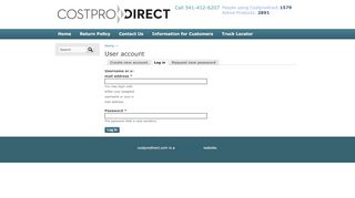 
                            10. User account | Cost Pro Direct