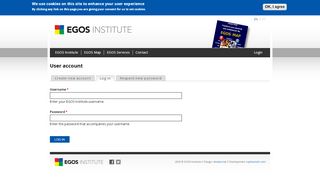 
                            7. User account | EGOS Institute