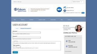 
                            8. User account | ESKOM UGANDA LIMITED