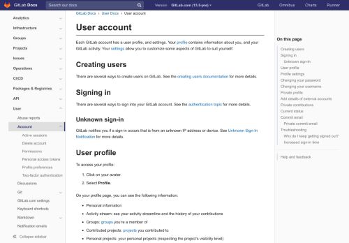 
                            2. User account | GitLab