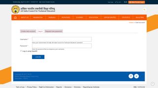 
                            6. User account | Government of India, All India Council for ... - aicte