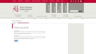
                            4. User account | Holy Names University