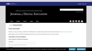 
                            11. User account | Journal of Dental Education