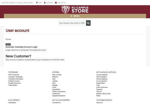 
                            11. User account | KU Campus Store