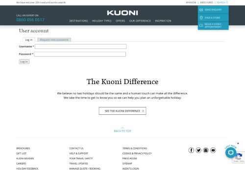 
                            2. User account | Kuoni