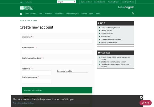 
                            1. User account | LearnEnglish - British Council - British Council Learn ...