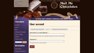 
                            10. User account | Mail Me Chocolates