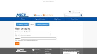 
                            1. User account | Metra