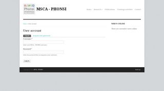 
                            13. User account | MSCA - PHONSI