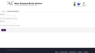 
                            11. User account | New Zealand Birds Online