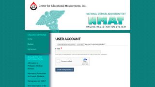 
                            1. User account | NMAT Online Registration System - Center for ...