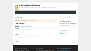 
                            10. User account | Old Students Website