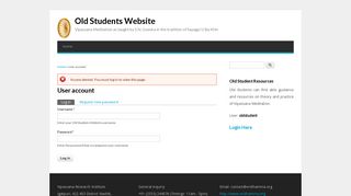 
                            4. User account | Old Students Website