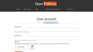 
                            6. User account | Open Folklore
